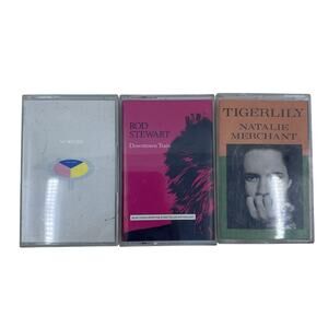 Lot of 3 Vintage Cassette Tapes - Rod Stewart, Natalie Merchant, Yes